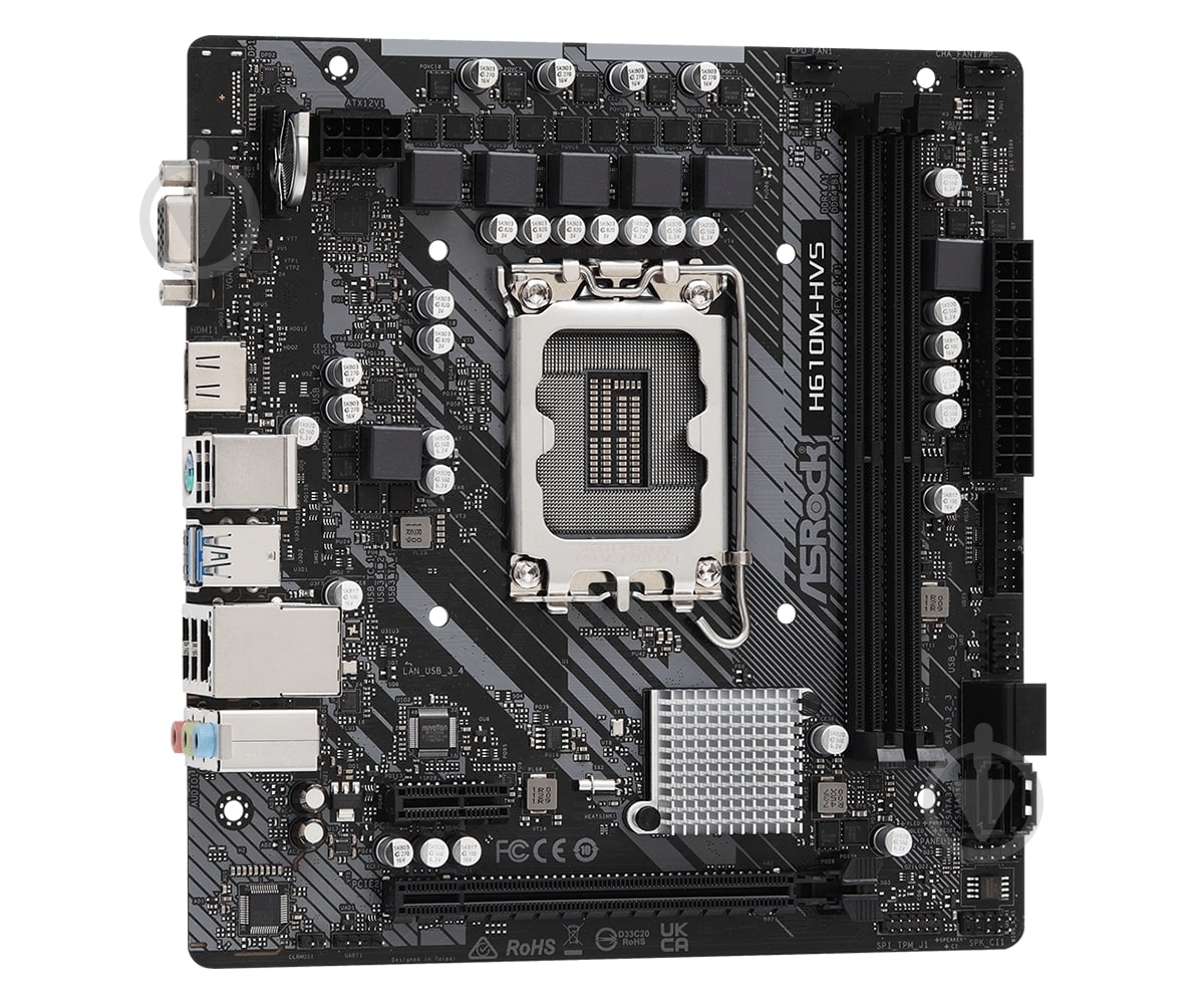 Материнська плата ASRock H610M-HVS (Socket 1700, Intel H610, micro ATX) - фото 2
