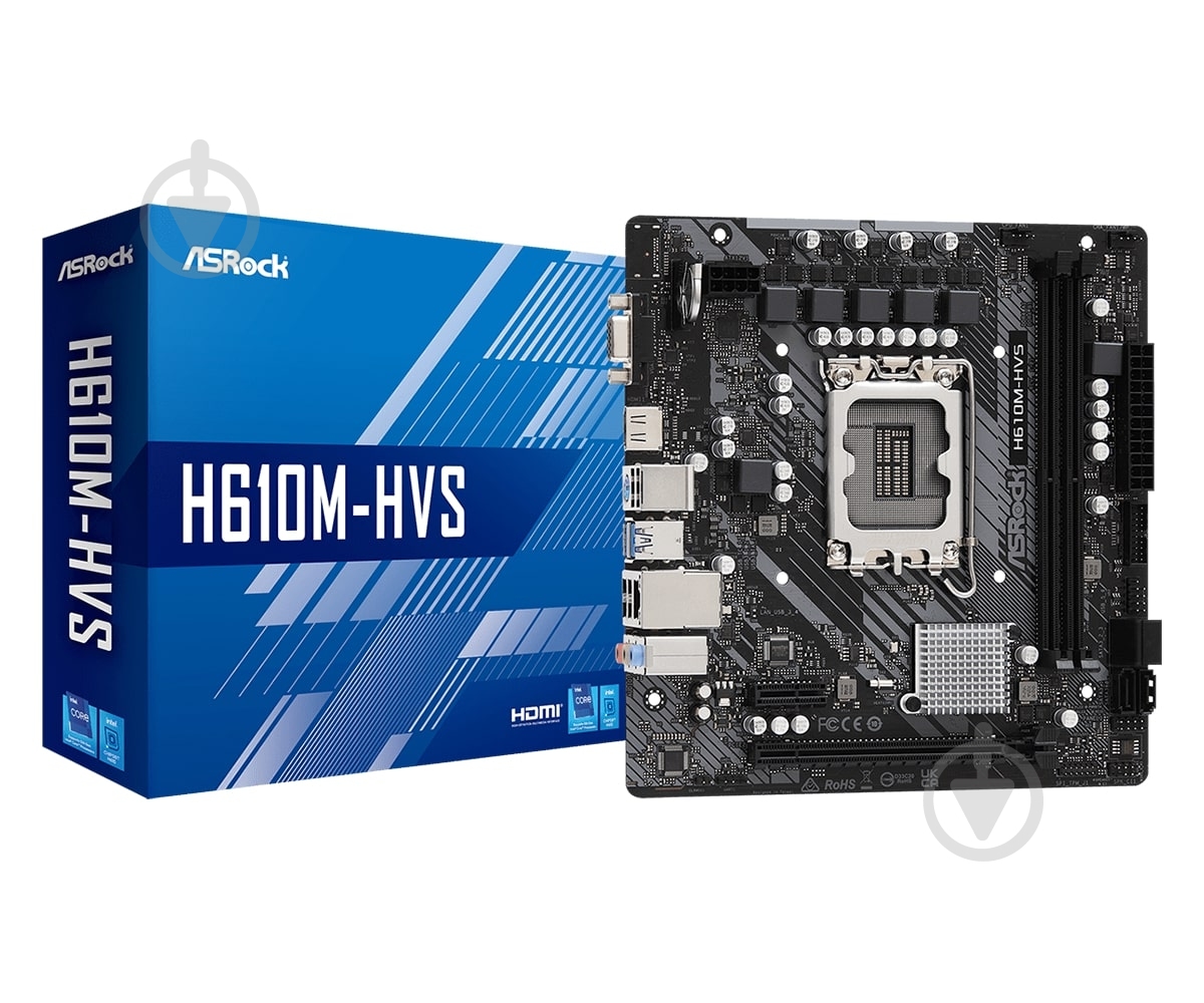 Материнська плата ASRock H610M-HVS (Socket 1700, Intel H610, micro ATX) - фото 5