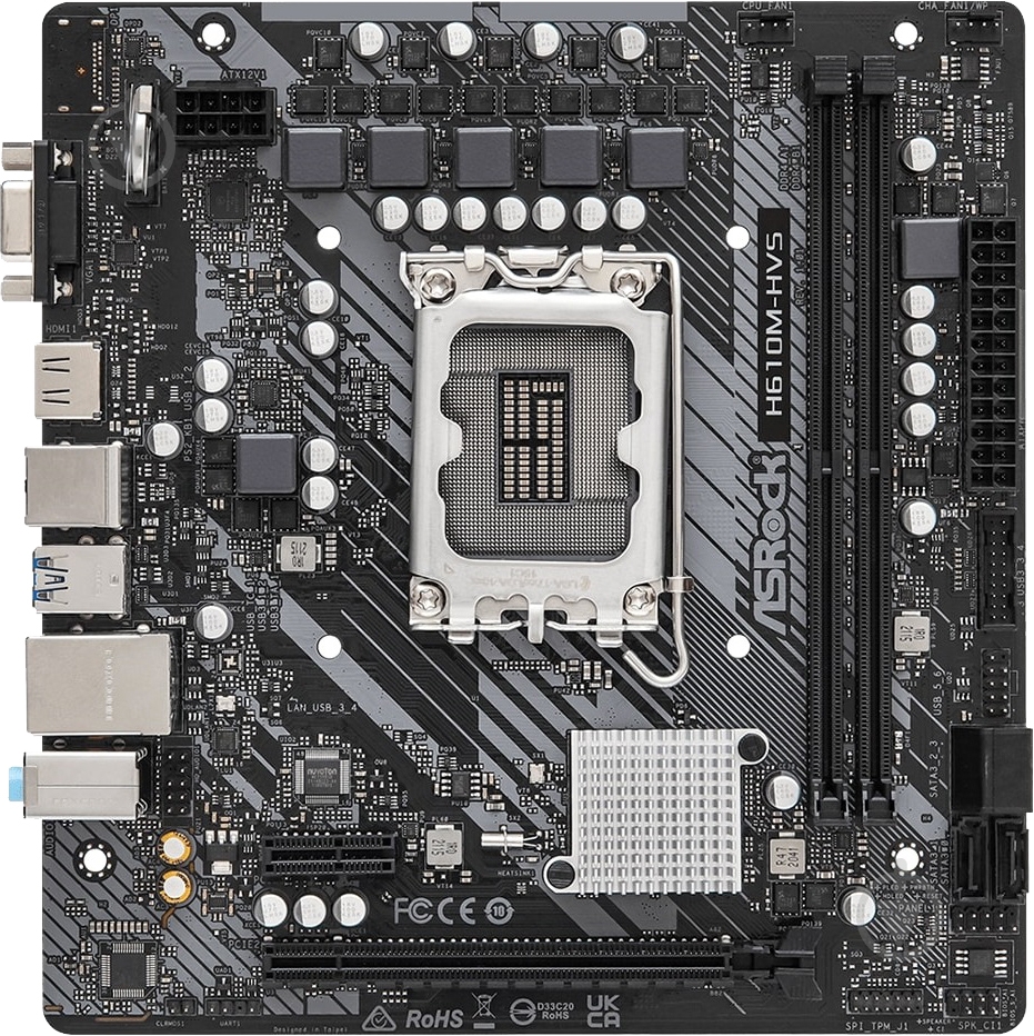 Материнська плата ASRock H610M-HVS (Socket 1700, Intel H610, micro ATX) - фото 1