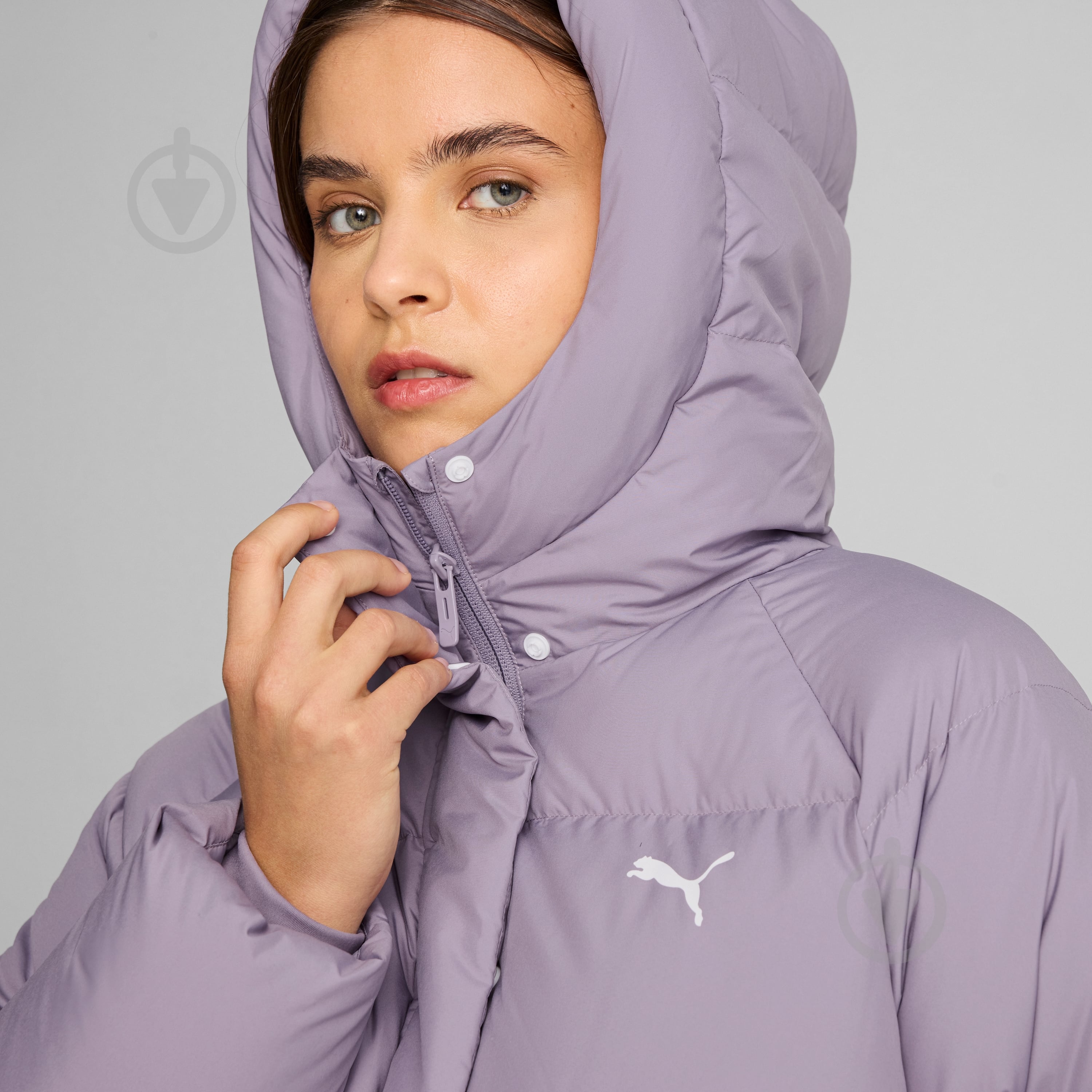 Puma フード付き薄紫ジャケット ᐉ Пуховик женский зимний Puma DOWN PUFFER JACKET 62648730 р.L