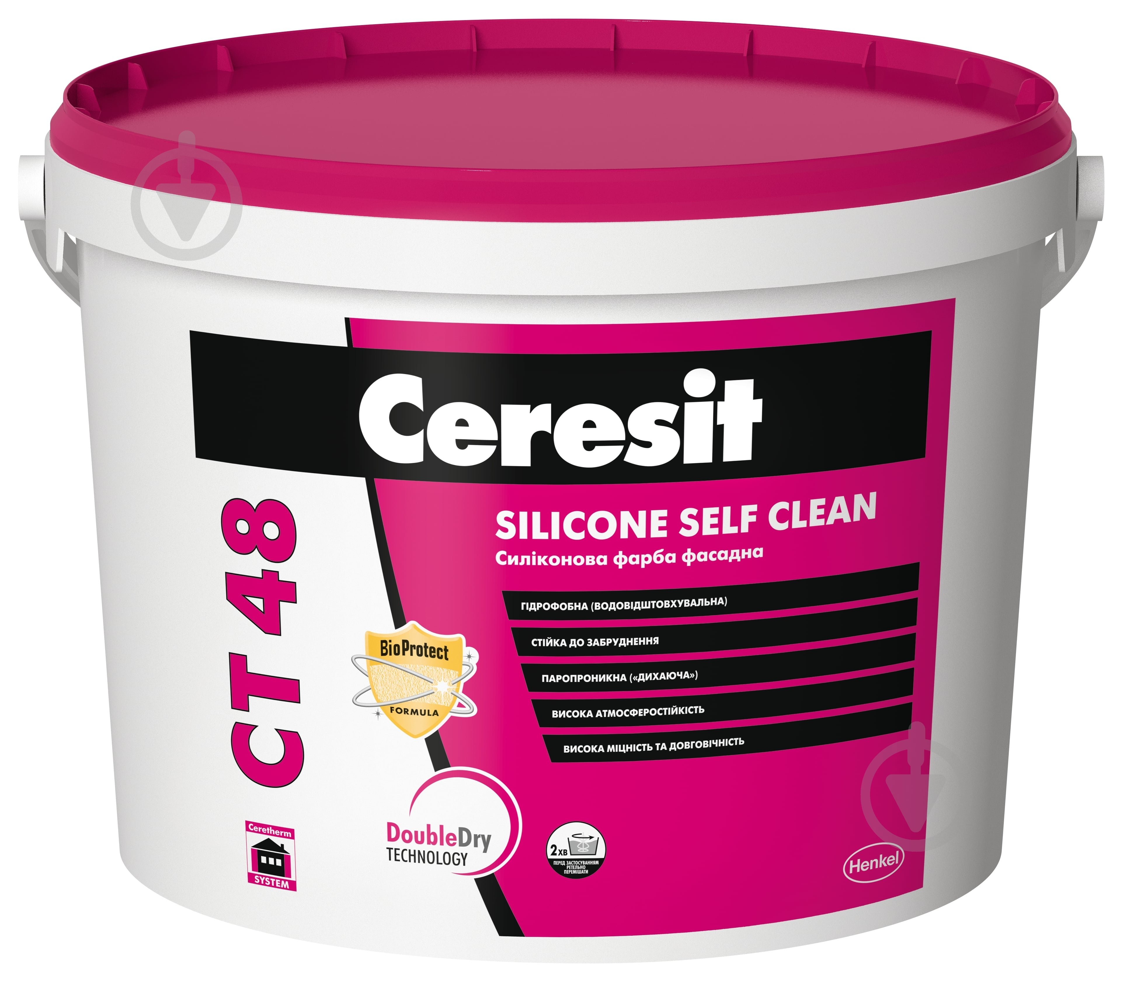 Фарба фасадна силіконова Ceresit CT 48 мат 10 л - фото 1 Фарба фасадна силіконова Ceresit CT 48 мат 10 л - фото 1