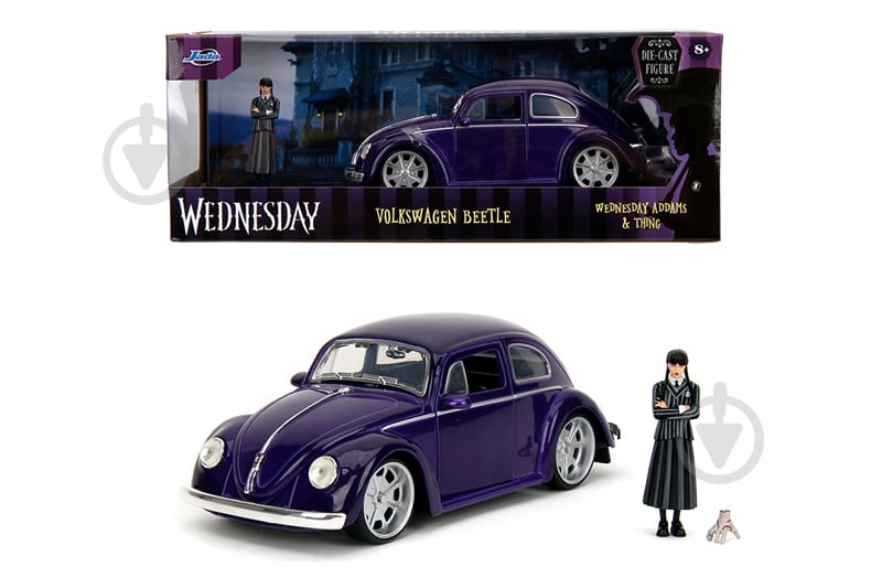 Автомобіль Jada 1:24 Volkswagen Beetle з фігуркой Венздей 253255076 - фото 1 Автомобіль Jada 1:24 Volkswagen Beetle з фігуркой Венздей 253255076 - фото 1