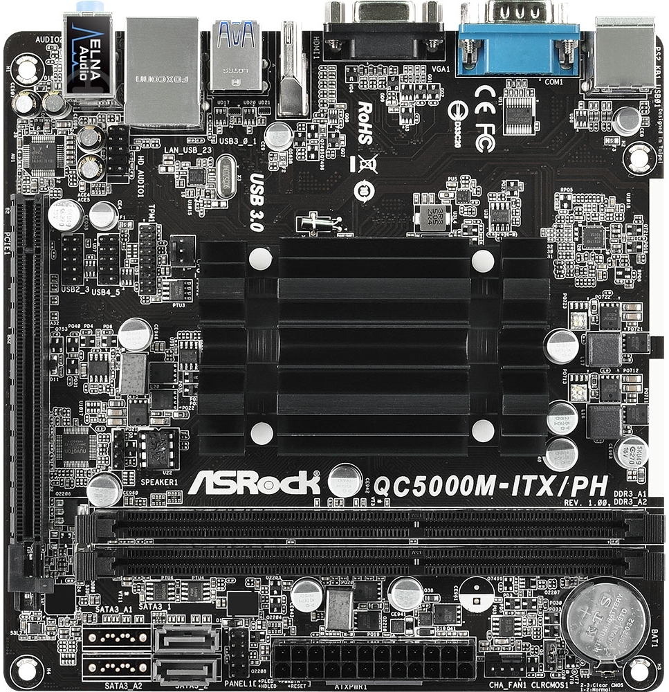 Материнська плата ASRock QC5000M-ITX/PH (Integrated CPU, SoC, mini ITX) - фото 1
