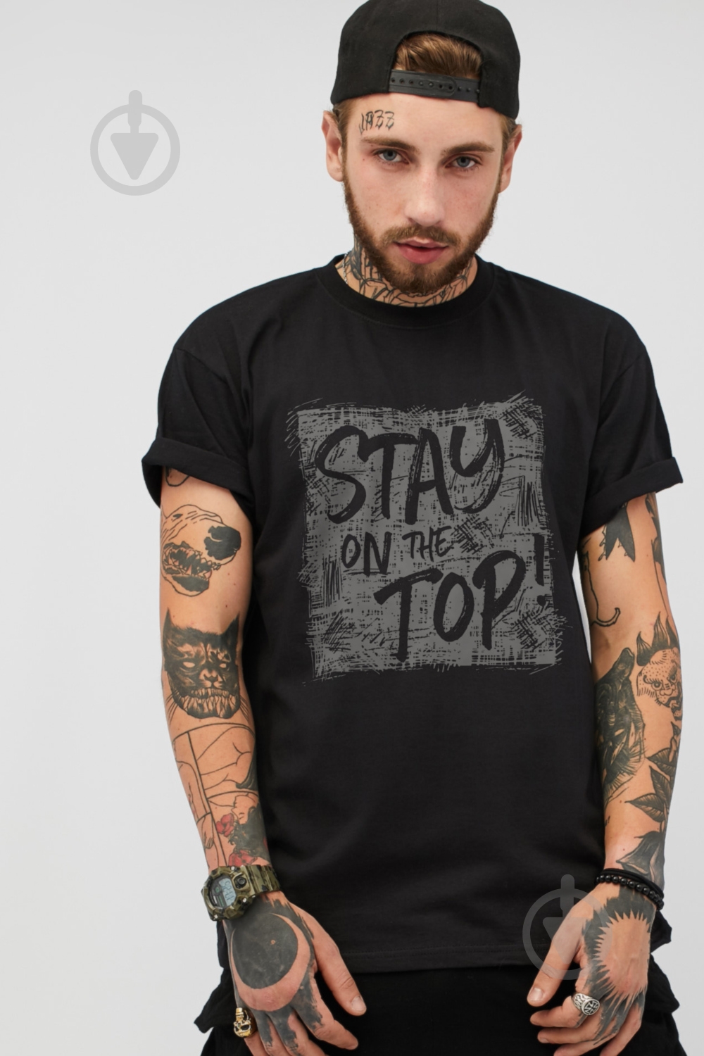 Футболка YAPPI MB1057 р.M чорний - фото 1