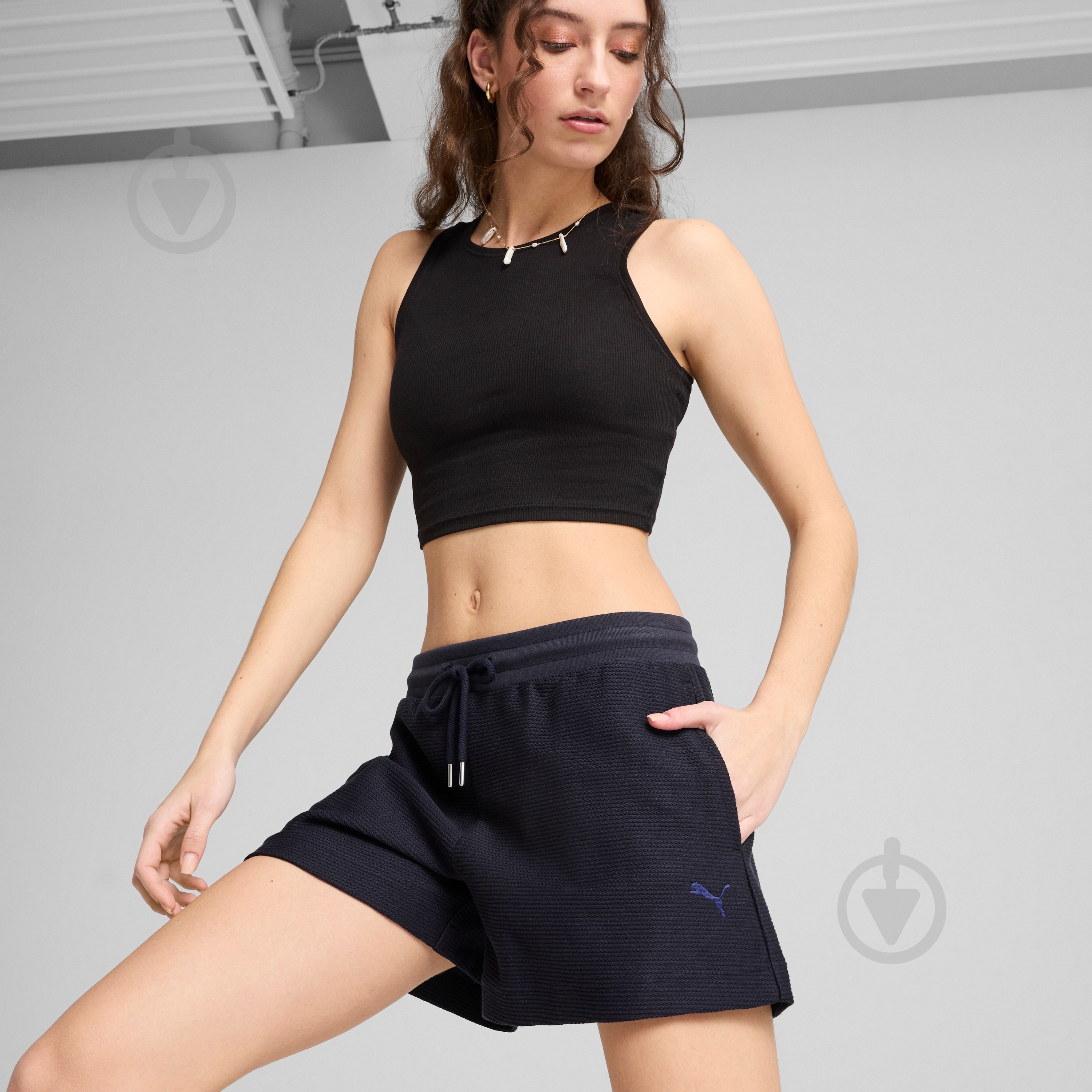 Шорты Puma PREMIUM ESS A-Line Shorts 4' Jacquard 62978216 р. XL черный - фото 4