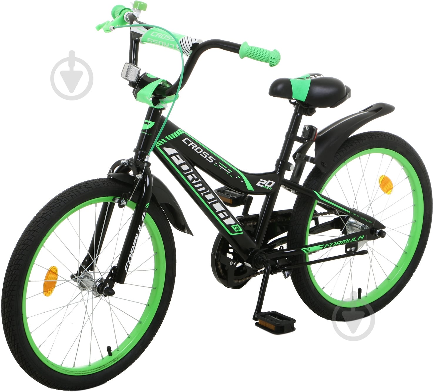 Велосипед Formula 20" 10.5"(27 см) Cross RET-FRK-20-020 черно-зеленый - фото 1 Велосипед Formula 20" 10.5"(27 см) Cross RET-FRK-20-020 черно-зеленый - фото 1