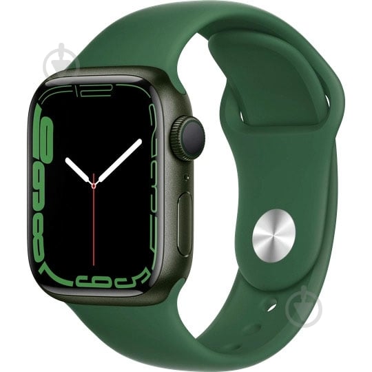 Смарт-часы Apple Watch Series 7 GPS 41mm green Aluminium Case with Clover Sport Band (MKN03UL/A) - фото 1