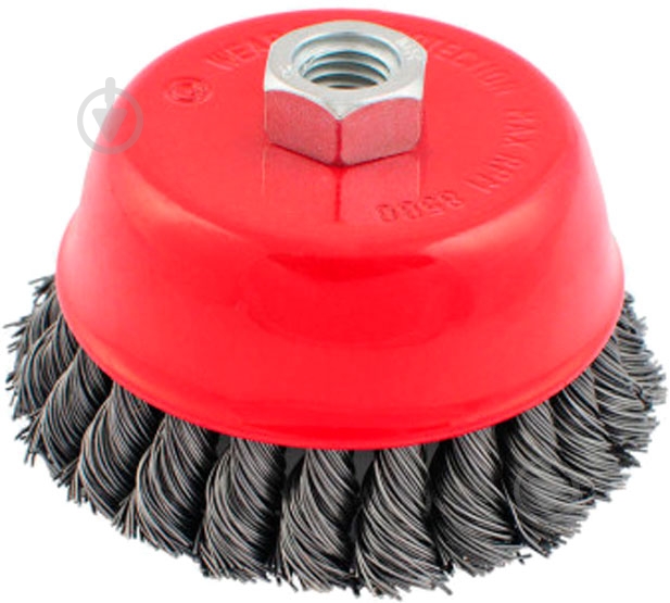 Щітка торцева D75 М14 MasterTool з плетеного дроту 19-7007 - фото 1