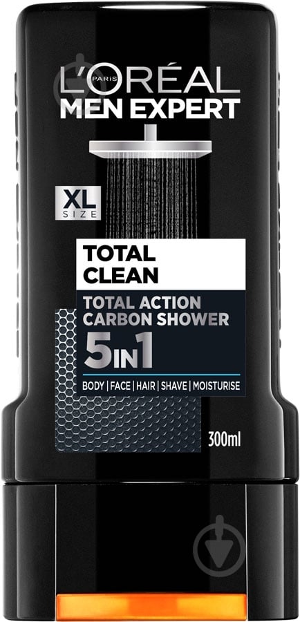 Гель для душа L'Oreal Paris Men Expert Total Clean 5 в 1 300 мл - фото 1