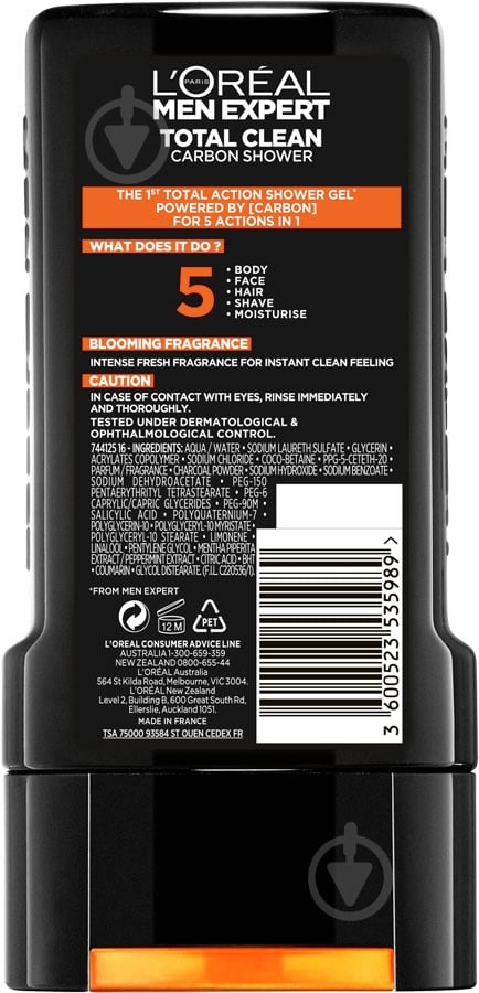 Гель для душа L'Oreal Paris Men Expert Total Clean 5 в 1 300 мл - фото 2