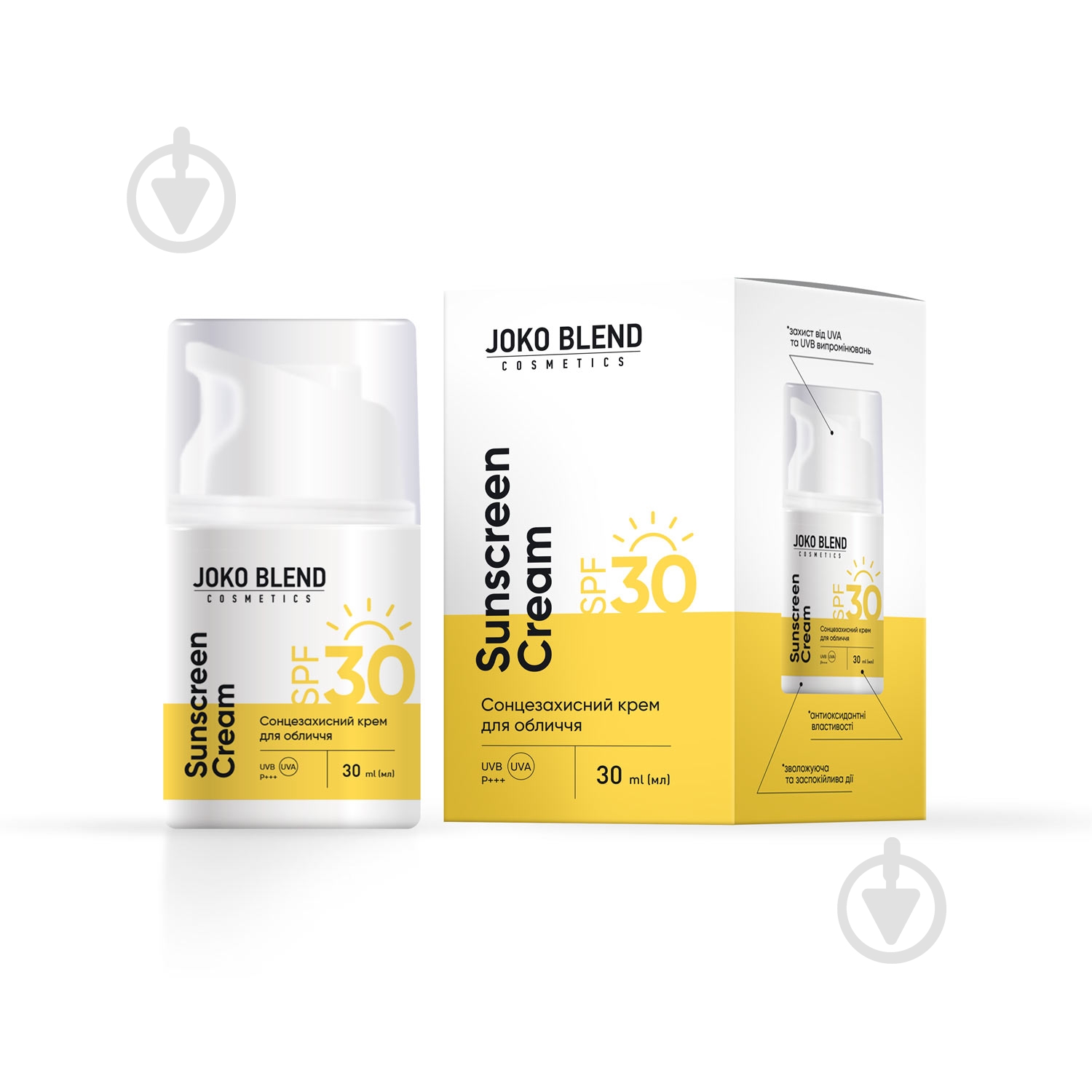 Крем сонцезахисний JOKO BLEND Cosmetics для лица SPF 30 30 мл - фото 1