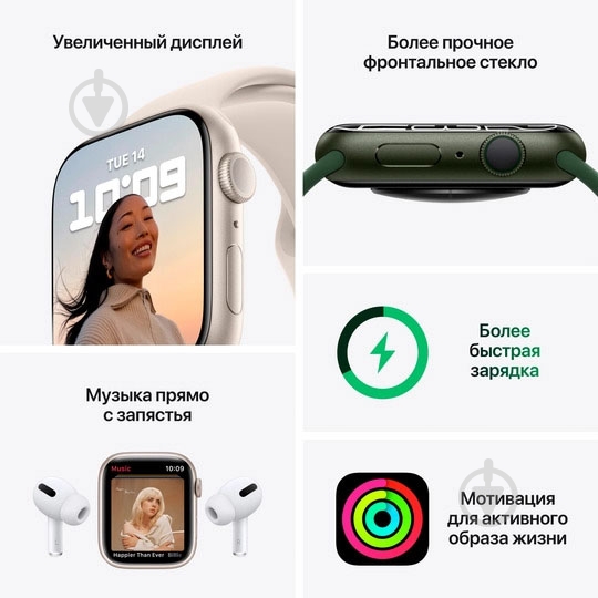 Смарт-годинник Apple Watch Series 7 GPS 45mm blue Aluminium Case with Abyss Blue Sport Band (MKN83UL/A) - фото 8