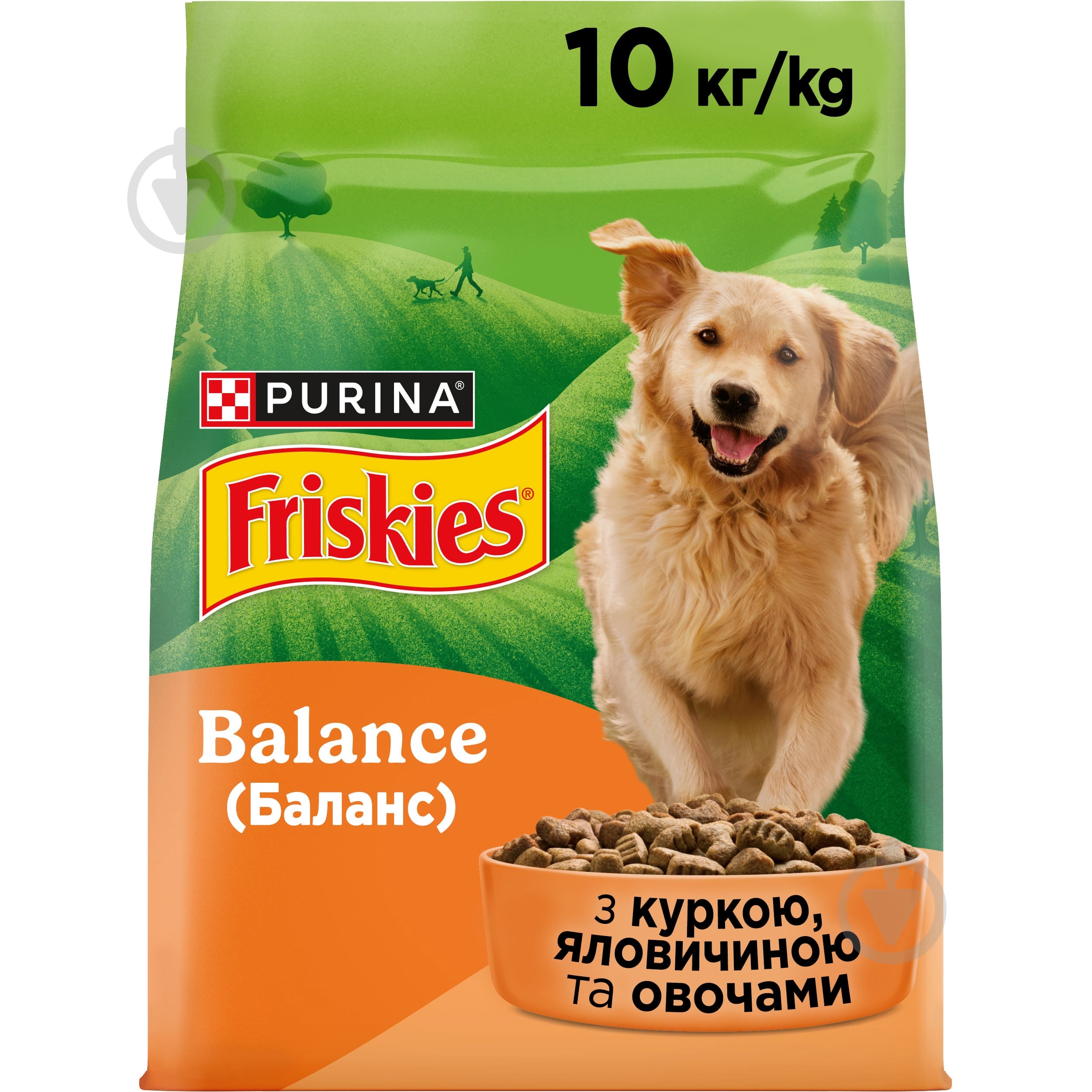 Корм сухий FRISKIES by Purina Balance для дорослих собак з куркою, яловичиною та овочами 10 кг - фото 1