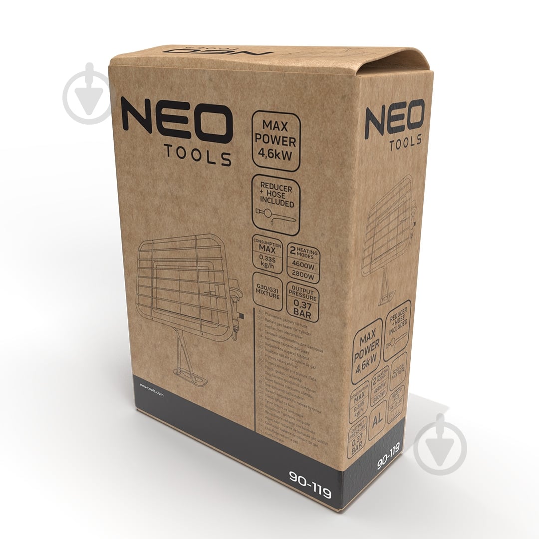 Обогреватель газовый NEO tools баллонный 4,6 кВт (90–119) - фото 14