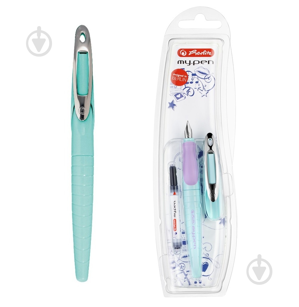 Ручка перова Herlitz My.pen Mint-Lila для правші 10999753 - фото 2