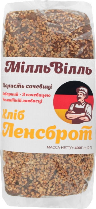 Хлеб МілльВілль Ленсброт 400 г - фото 1