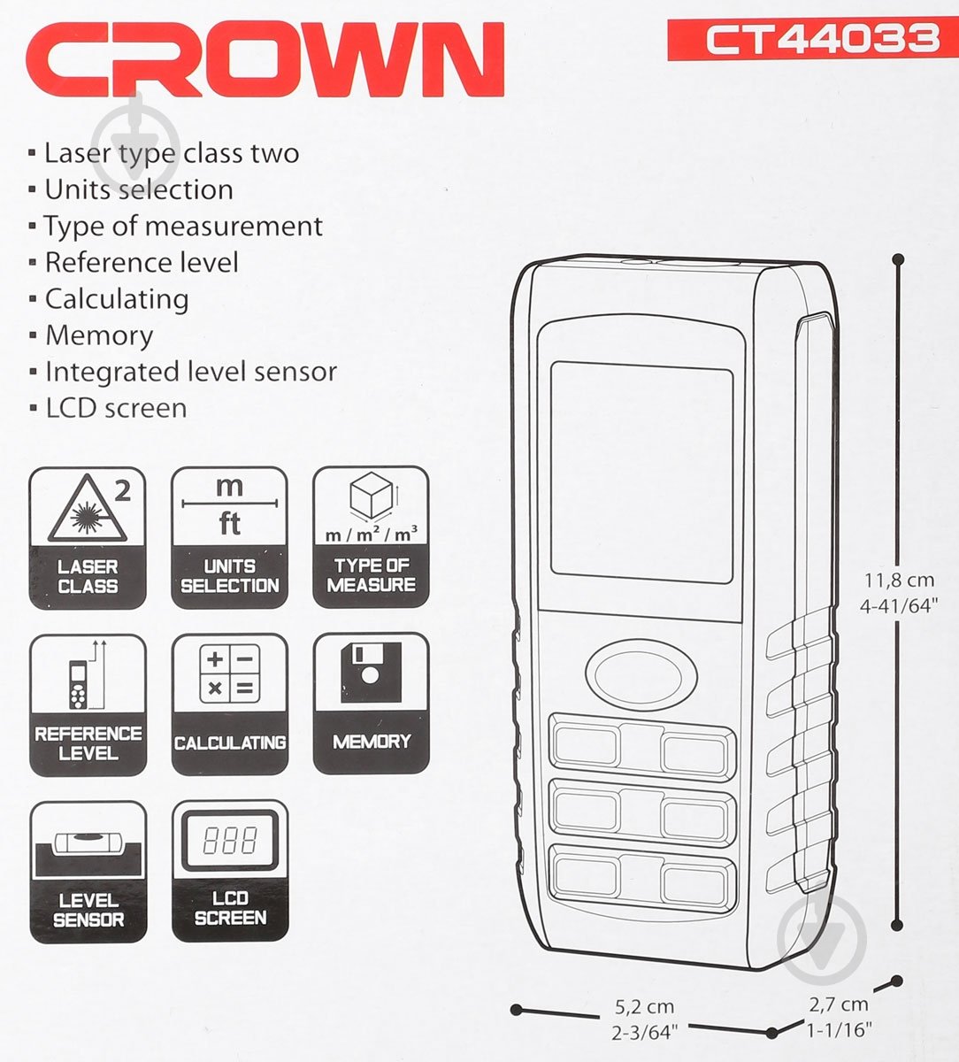Дальномер лазерный Crown СТ44033 - фото 5