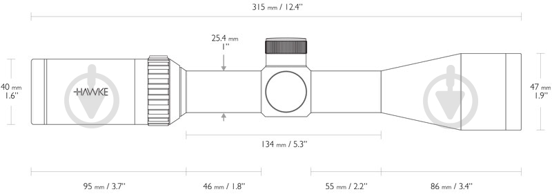 Приціл оптичний Hawke Vantage 3-9х40 , 1", Mil Dot, підсвітка (до .30-06Sprg)" - фото 4