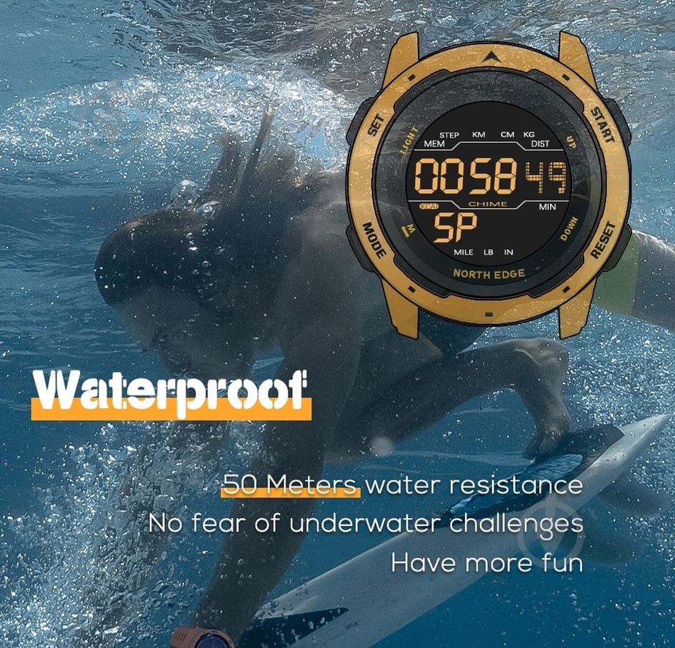 Годинник тактичний MARS Pro 5BAR North Edge black - фото 9 Годинник тактичний MARS Pro 5BAR North Edge black - фото 9