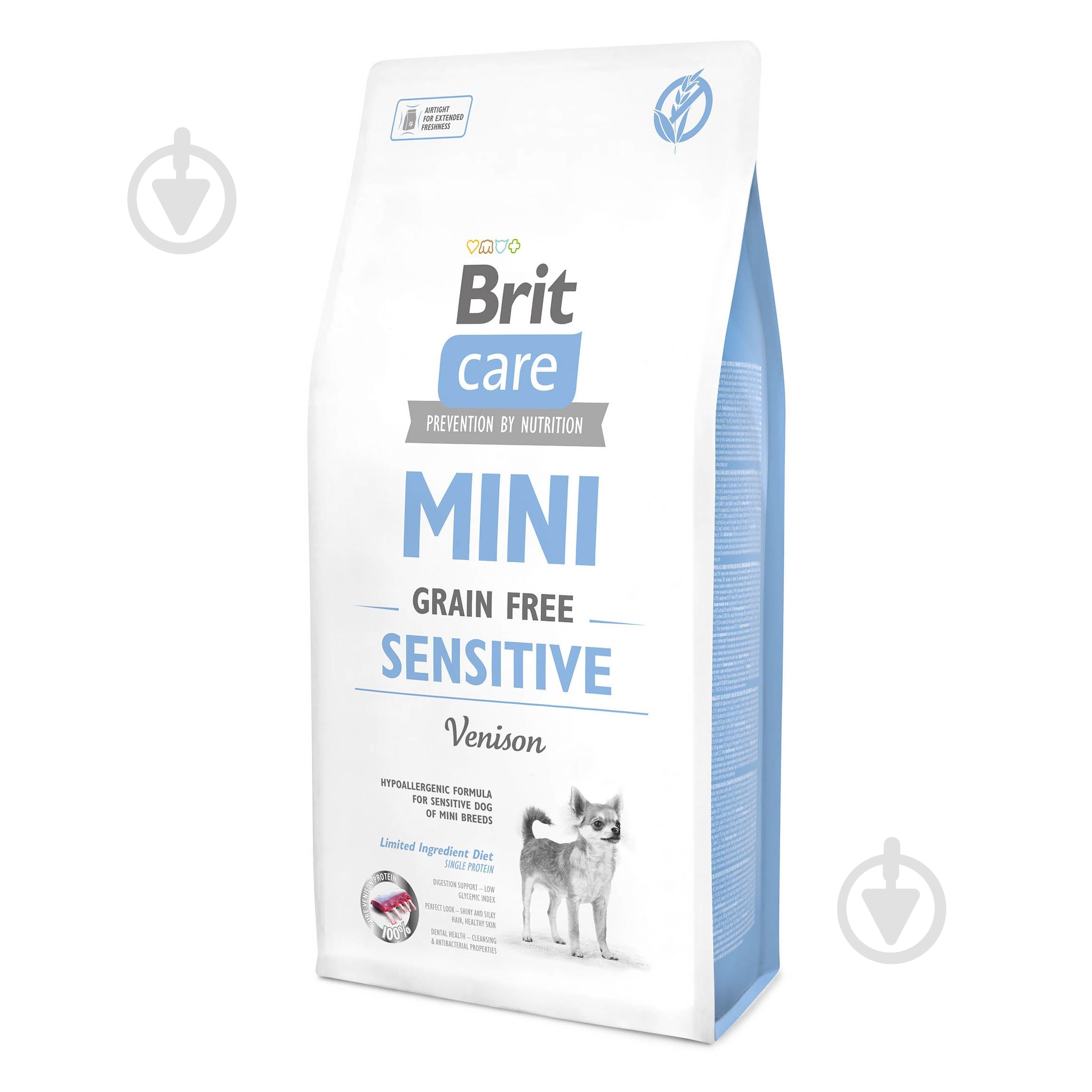 Корм для додорослих собак дрібних порід з чутливим травленням Brit Care беззерновий Оленина 7 кг - фото 1