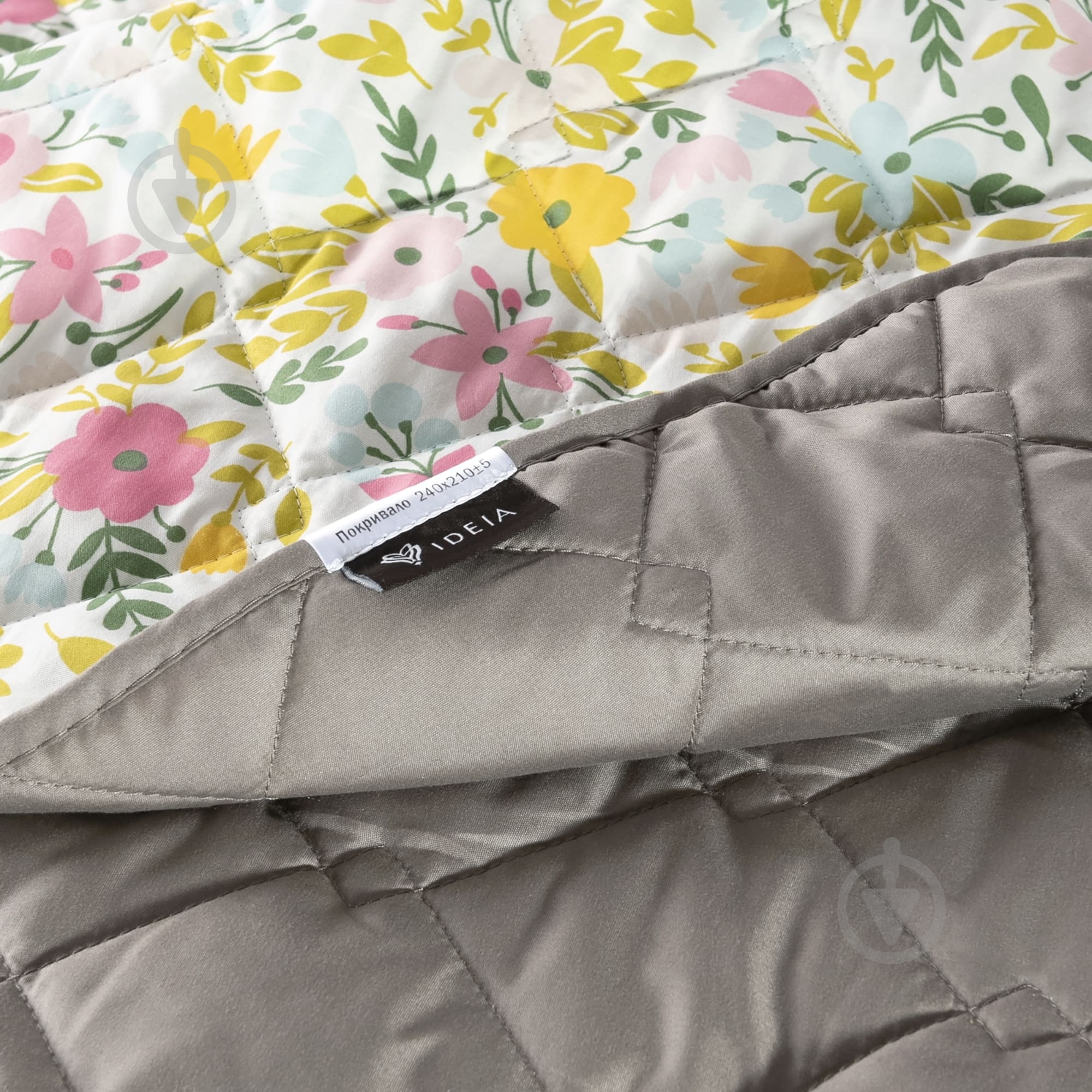 Покривало Cube 140x210 см IDEIA сірий із малюнком - фото 1