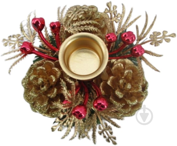 Подсвечник с декором 10 см 2 шт. W10-24027/G - фото 1