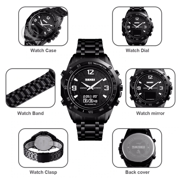 Часы тактические Kompass PRO Black Skmei black - фото 12