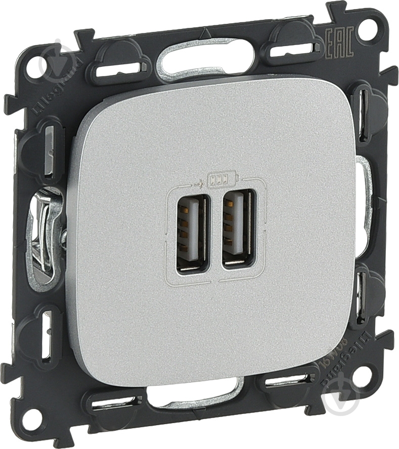 Розетка USB Legrand Allure алюминий 754997 - фото 1