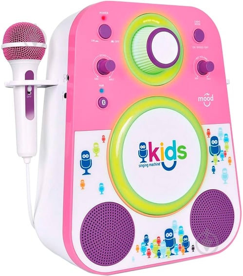 Акустическая система Singing Machine Sing-Along Bluetooth Pink SMK250PP - фото 5 Акустическая система Singing Machine Sing-Along Bluetooth Pink SMK250PP - фото 5