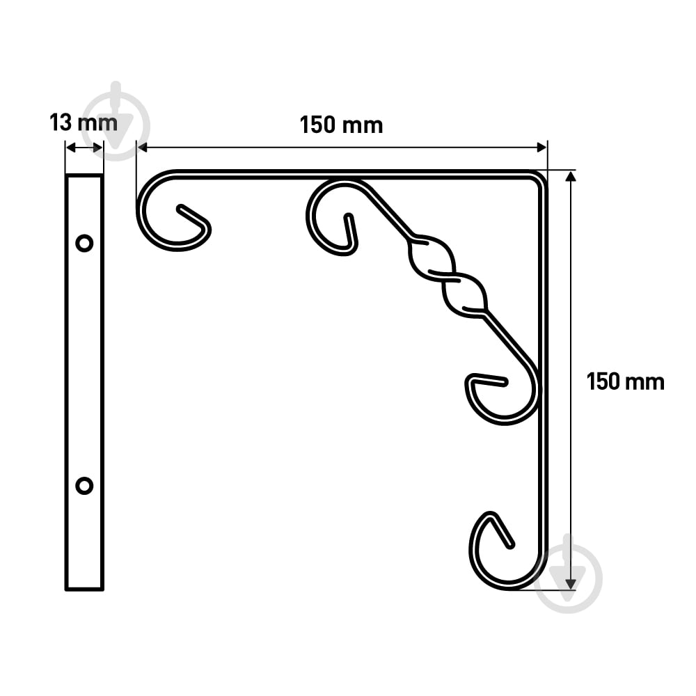Кронштейн  L7406AB орнаментал 150х150 мм античная бронза - фото 7