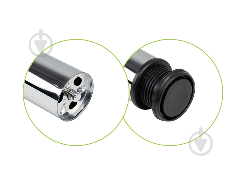 Меблева ніжка DC d60x1100 мм хром з верхнім кріпленням - фото 3