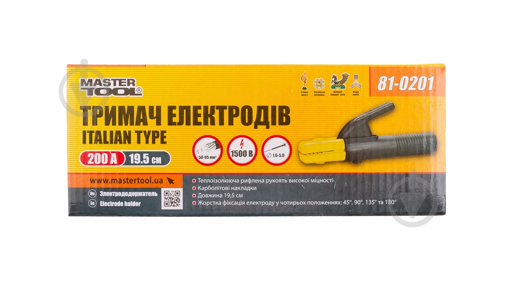 Держатель электродов MasterTool Italian type (81-0201) 81-0201 - фото 1