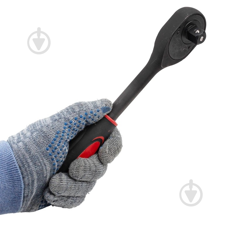 Тріскачка реверсивна ударна з гумовою ручкою 1/2''(24 зуб.) Forcekraft 1 шт. FK-80242MPB - фото 3 Тріскачка реверсивна ударна з гумовою ручкою 1/2''(24 зуб.) Forcekraft 1 шт. FK-80242MPB - фото 3