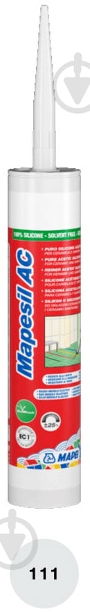 Герметик силиконовый Mapei санитарный Mapesil AC 111 серебряно-серый 310 мл - фото 1 Герметик силиконовый Mapei санитарный Mapesil AC 111 серебряно-серый 310 мл - фото 1