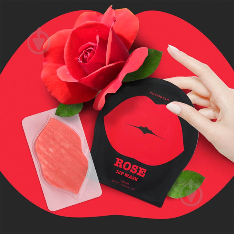 Гидрогелевые патчи для губ Kocostar с ароматом розы 3 г - фото 4