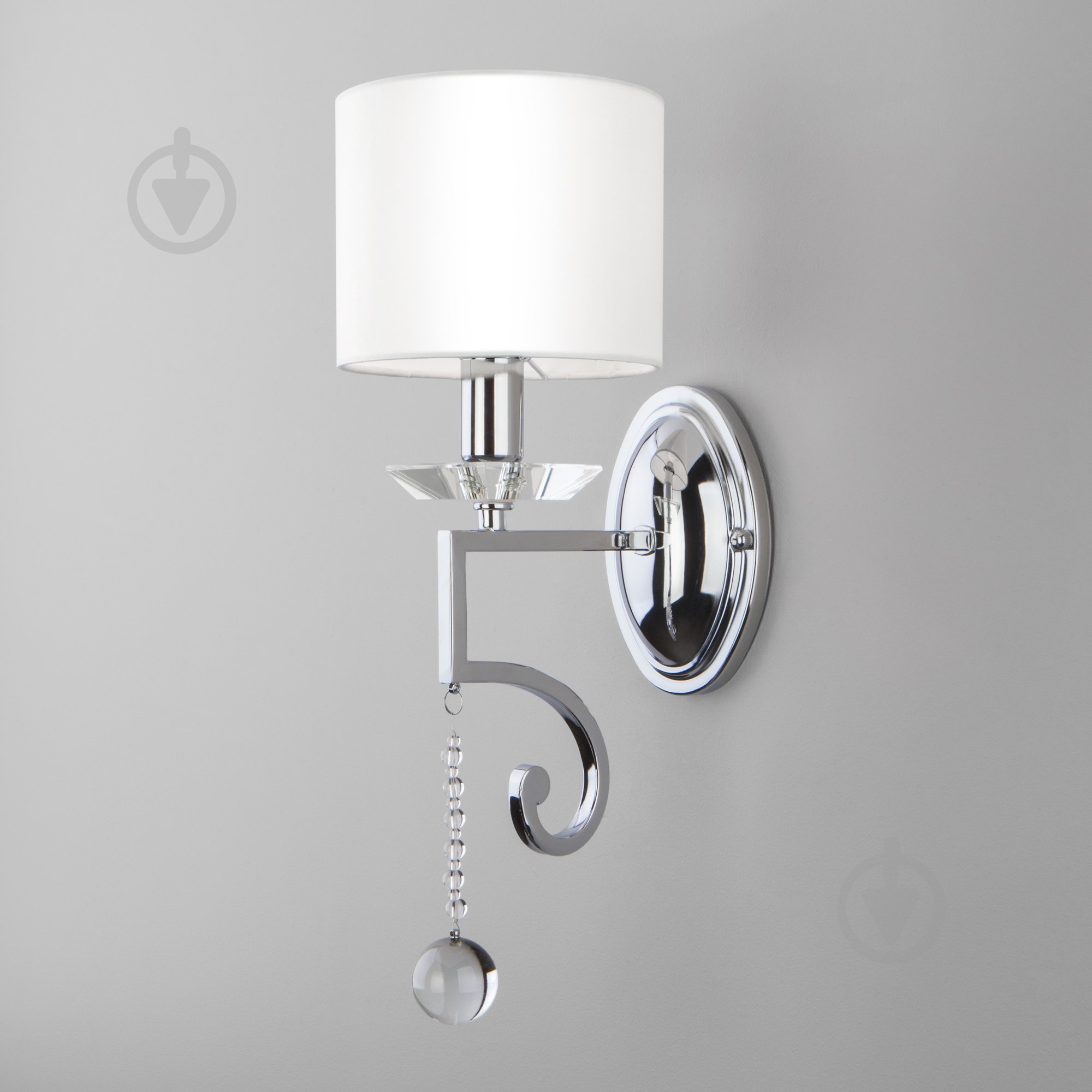 ВИТРИНА! Бра Strotskis Ariana 1x60 Вт E14 белый 60113/1 (хром) - фото 1