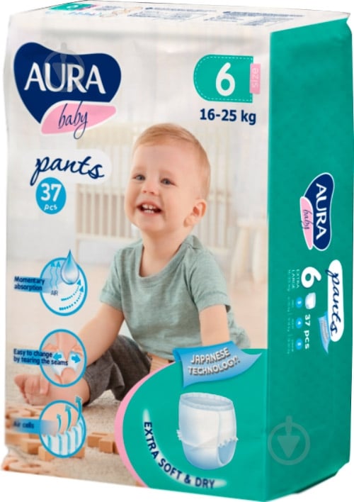Подгузники-трусики Aura 6 16-25 кг 37 шт. - фото 2