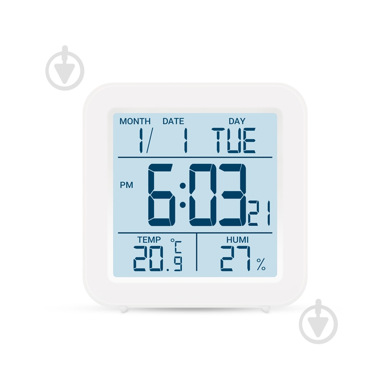 Термогигрометр цифровой с часами Т-15 белый - фото 2 Термогигрометр цифровой с часами Т-15 белый - фото 2