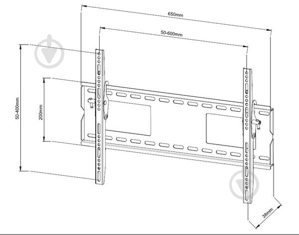 Крепление для телевизора X-Digital PLB118 наклонные 32"-65" черный - фото 2