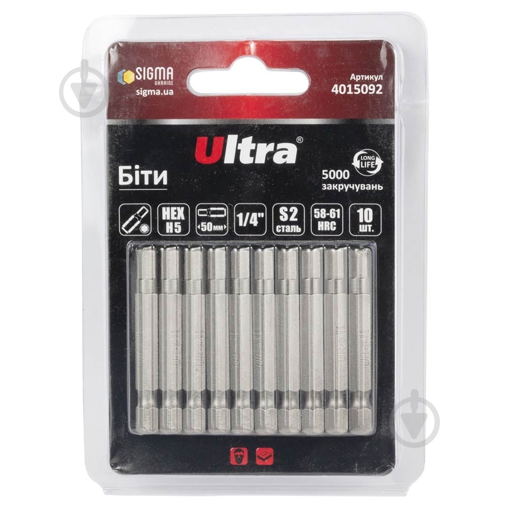 Набор бит Ultra 5×50мм 1/4 10 шт. 4015092 - фото 1 Набор бит Ultra 5×50мм 1/4 10 шт. 4015092 - фото 1