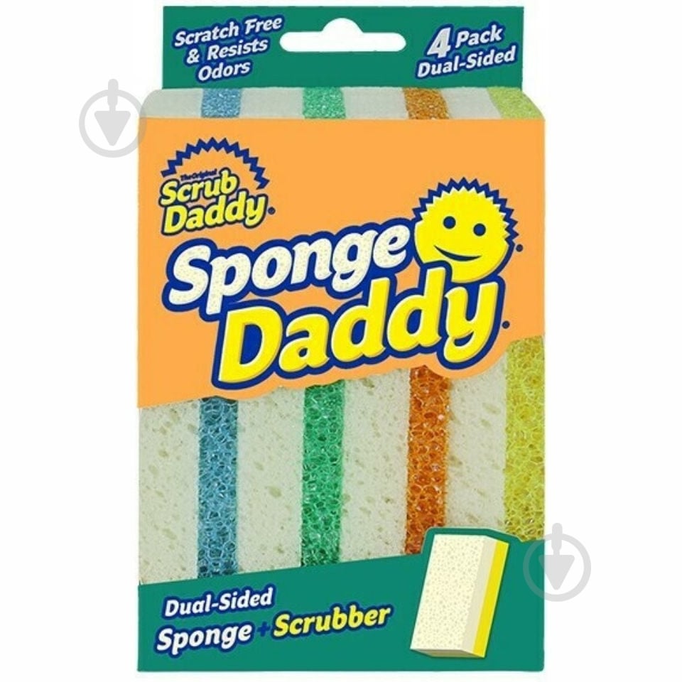 Губка для посуды Scrub Daddy Sponge Daddy 4 Pack - фото 1 Губка для посуды Scrub Daddy Sponge Daddy 4 Pack - фото 1