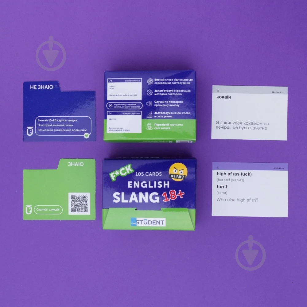 Карточки обучающие «English Student - English Slang 18+ (105)» 9786177702633 - фото 2