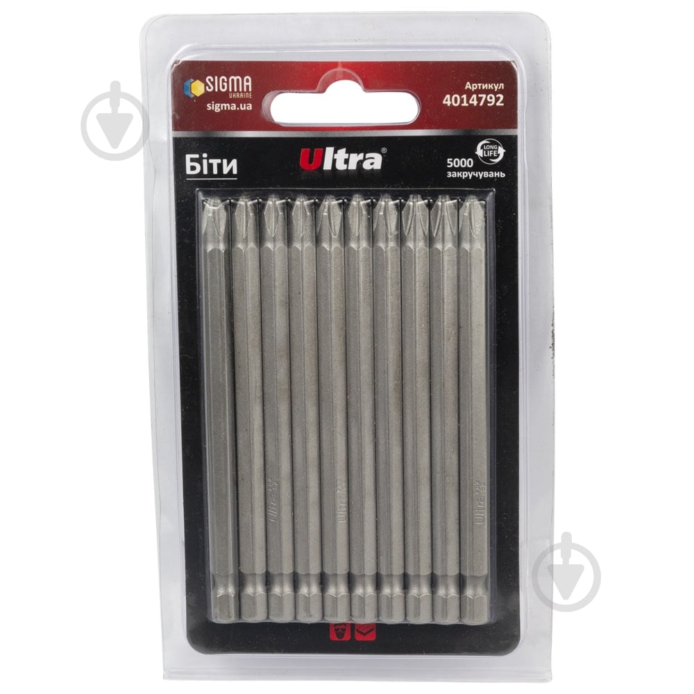 Набор бит Ultra PH2×100мм 1/4 10 шт. 4014792 - фото 1