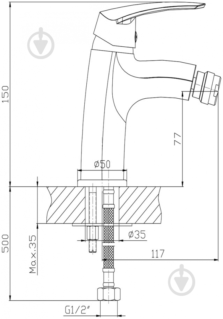 Смеситель для биде Mixxen Грация MXH1001NK - фото 2