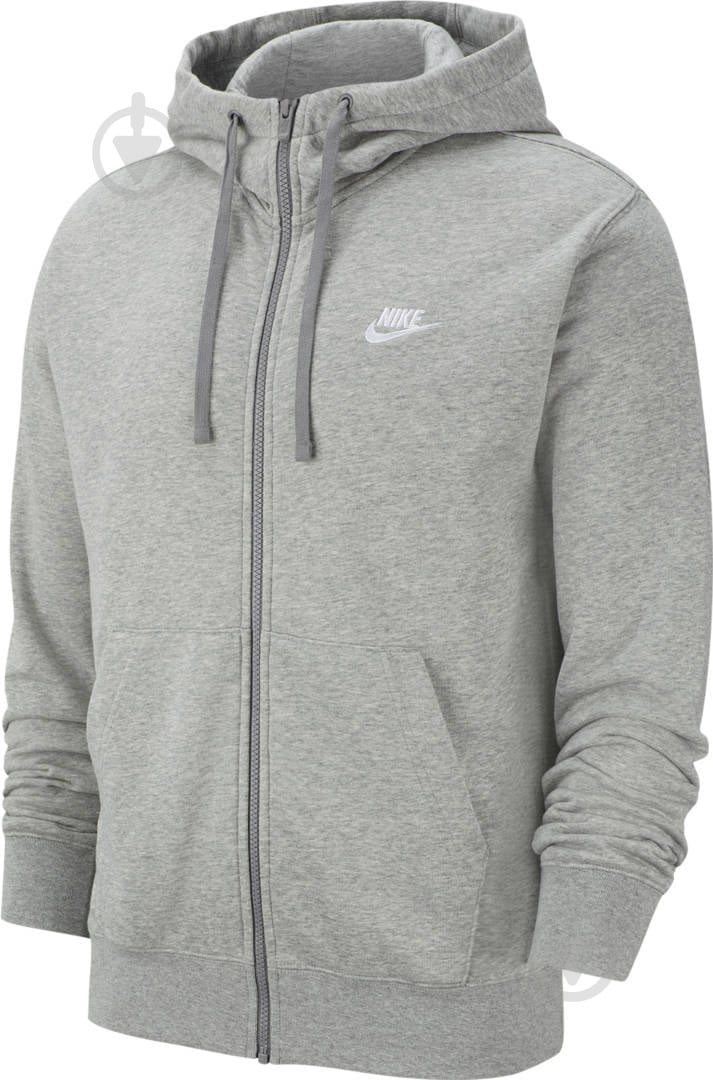 Джемпер Nike M NSW CLUB HOODIE FZ FT BV2648-063 р. S серый - фото 1
