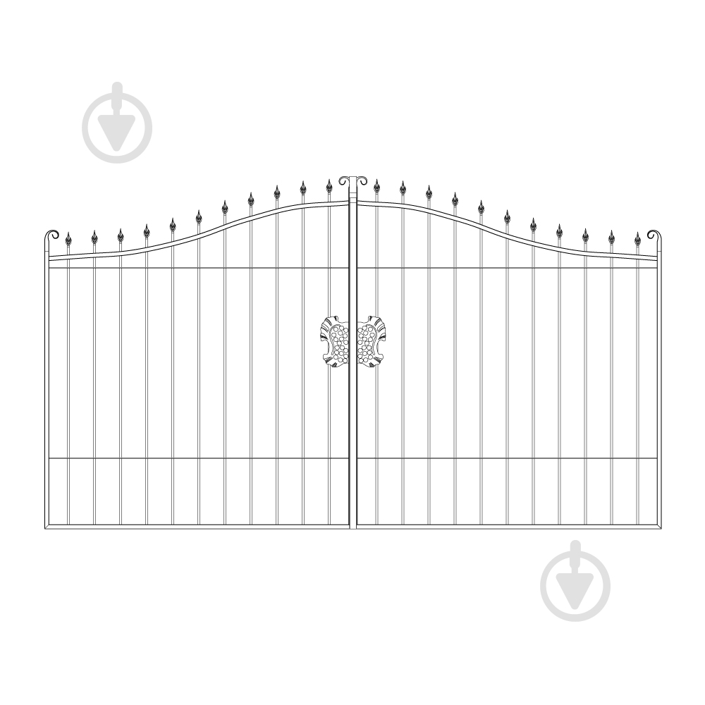 Ворота Артдеко кованные БКВ-03 3500х2000мм - фото 2