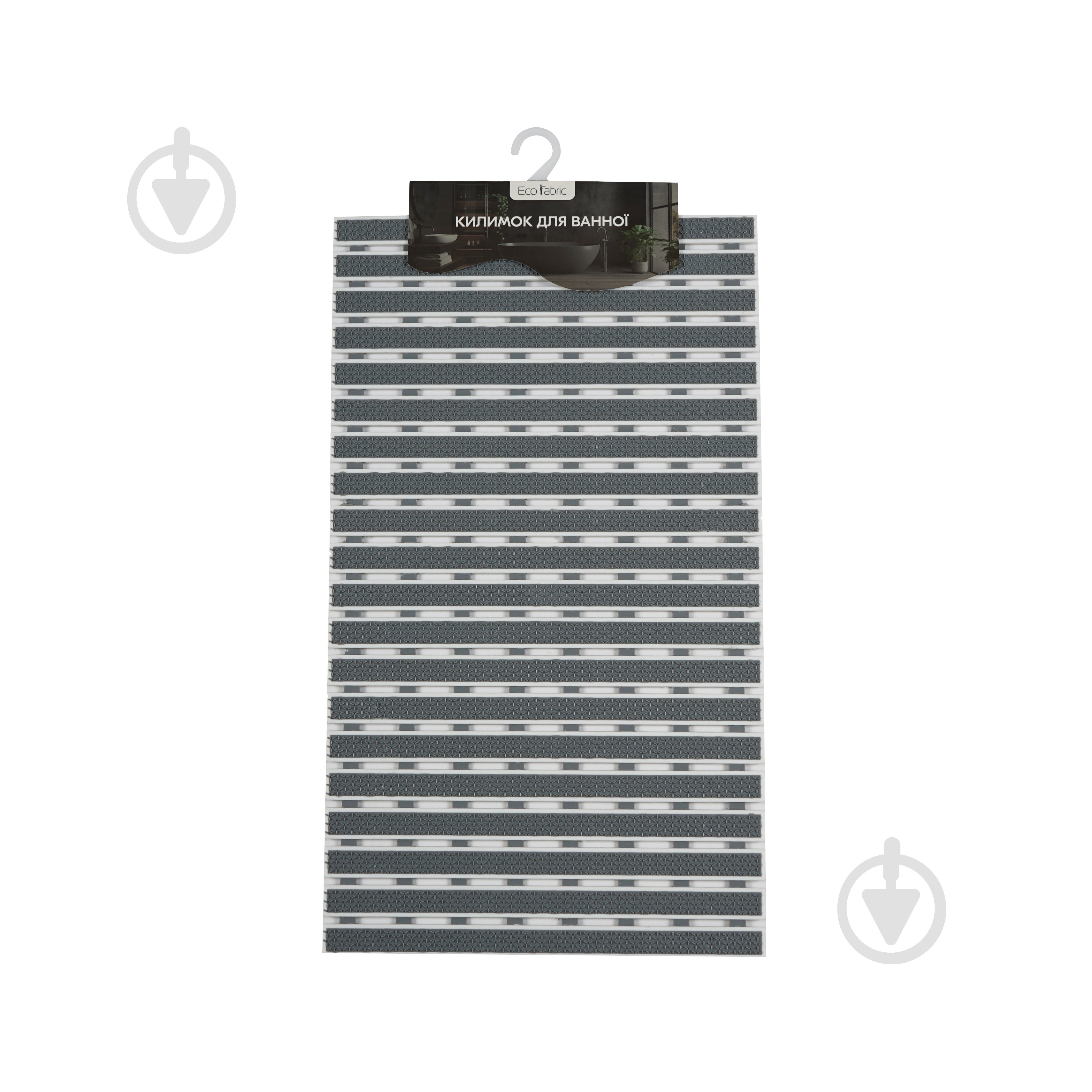 Килимок для ванної Eco Fabric Смужка 69х40 см сірий - фото 1 Килимок для ванної Eco Fabric Смужка 69х40 см сірий - фото 1