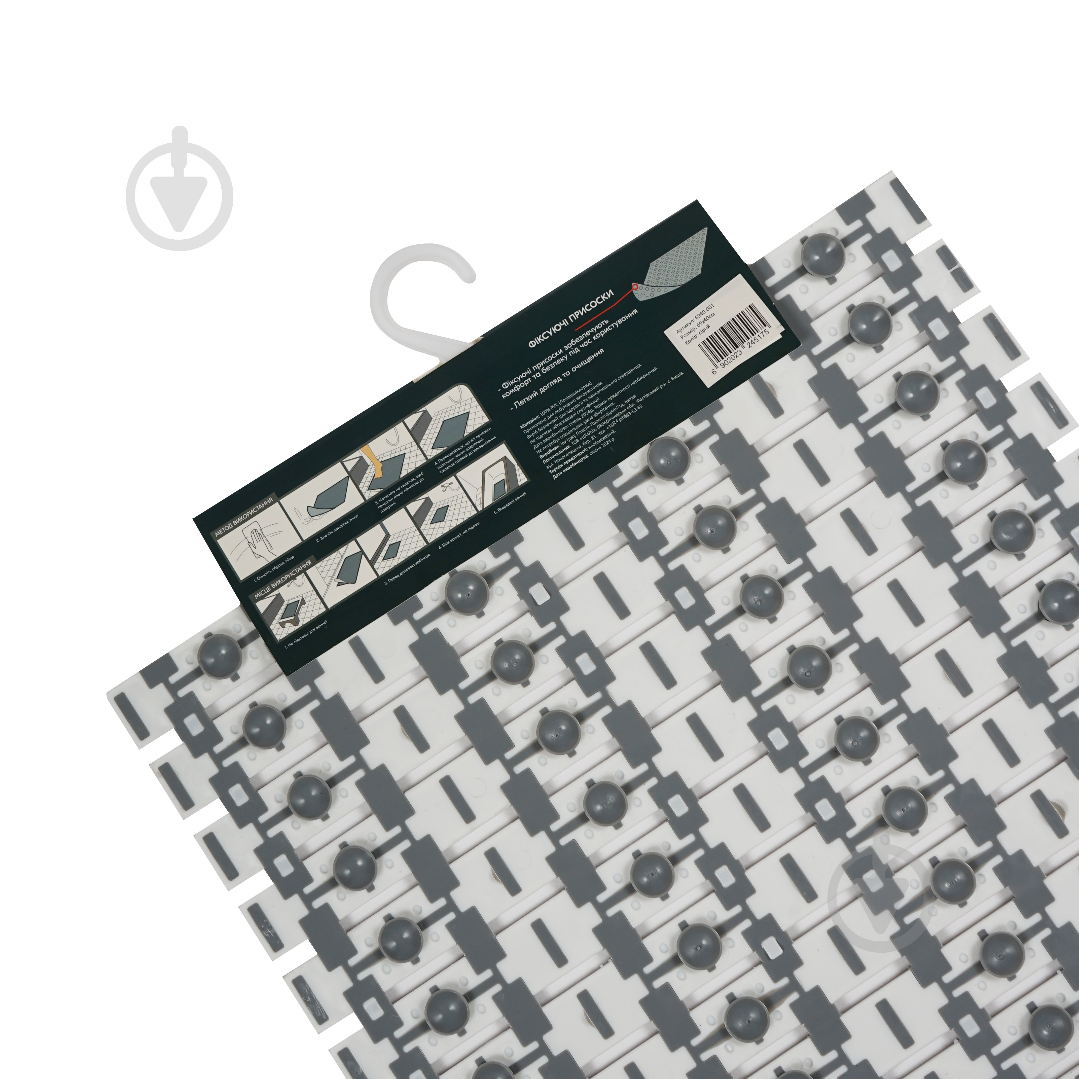 Килимок для ванної Eco Fabric Смужка 69х40 см сірий - фото 4 Килимок для ванної Eco Fabric Смужка 69х40 см сірий - фото 4