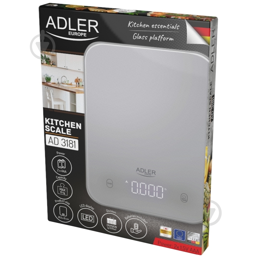 Весы кухонные Adler AD3181G - фото 4