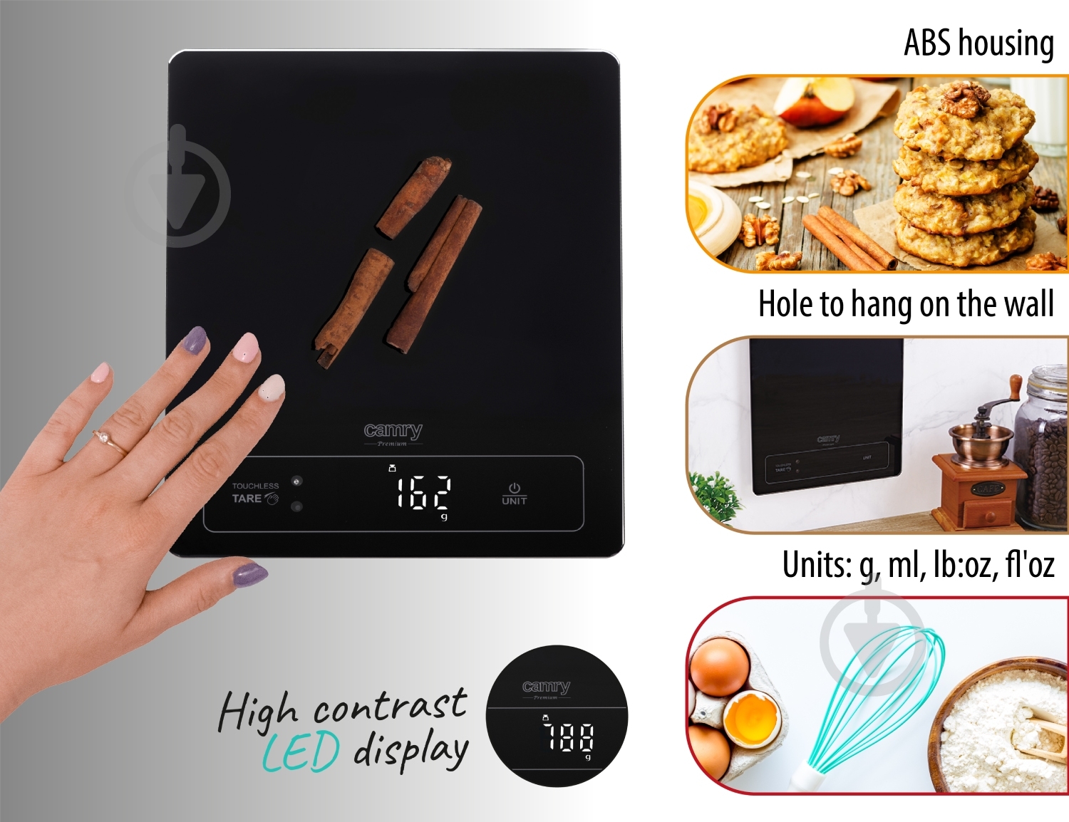 Весы кухонные Camry CR3175B - фото 7 Весы кухонные Camry CR3175B - фото 7